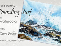 "Pounding Surf" in Watercolor