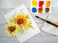 "A Splash of Sunshine" Sunflower in Watercolor