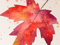 "Color-Filled Leaves" Basic Watercolor