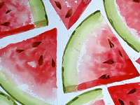 "Simply Sweet Watermelon" in Watercolor