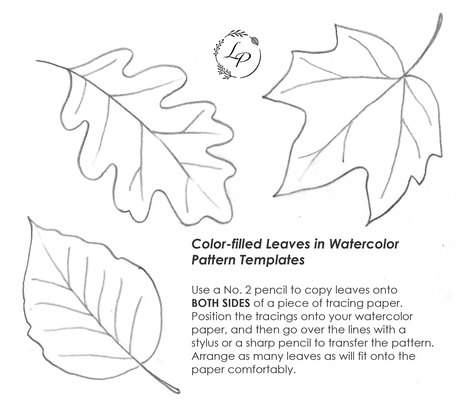 "Color-Filled Leaves" Basic Watercolor