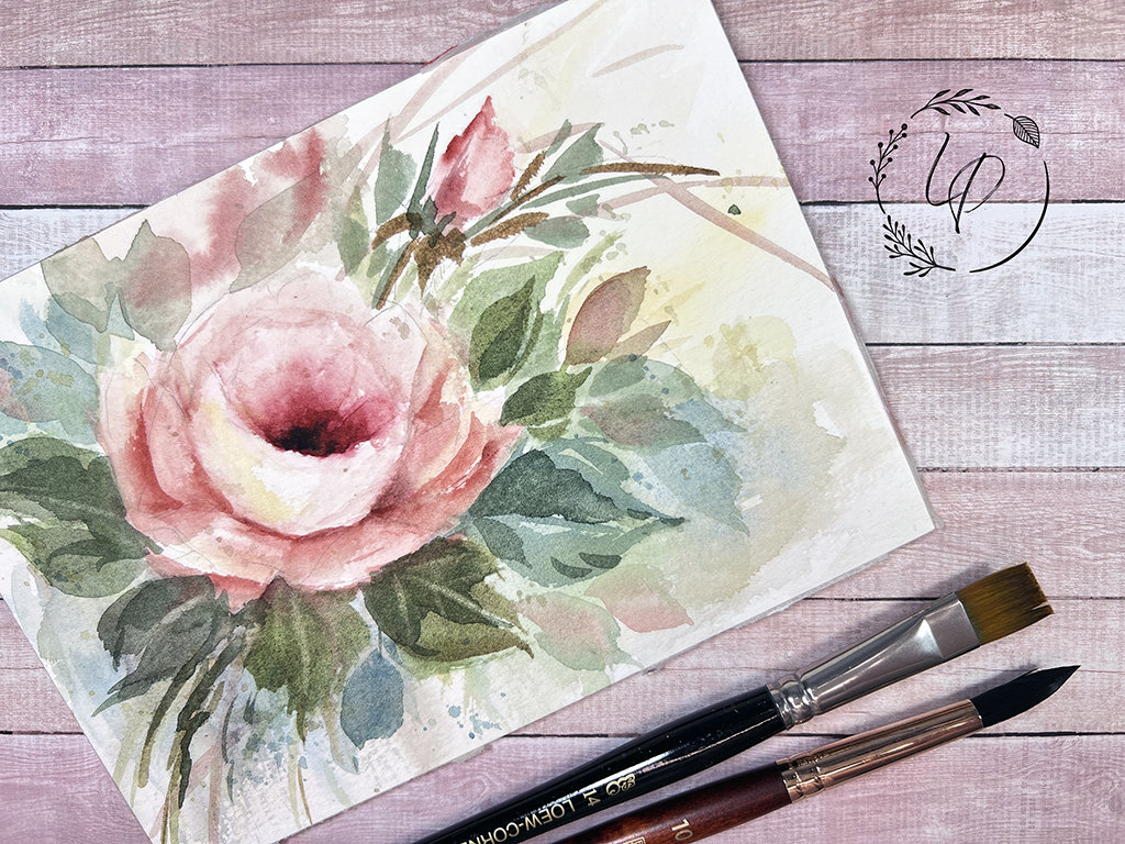 "Laura's Rose" in Watercolor