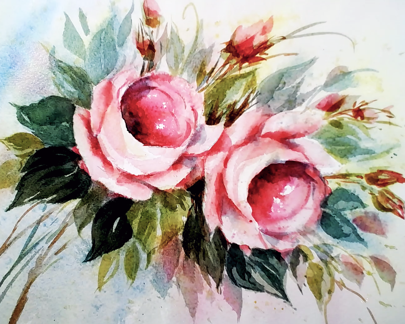 "Laura's Rose" in Watercolor