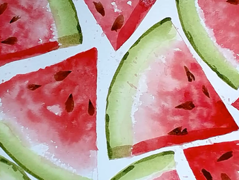 "Simply Sweet Watermelon" in Watercolor