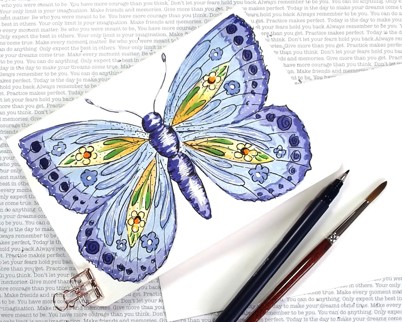 "Vintage Tea Label" in watercolor by Laure Paillex