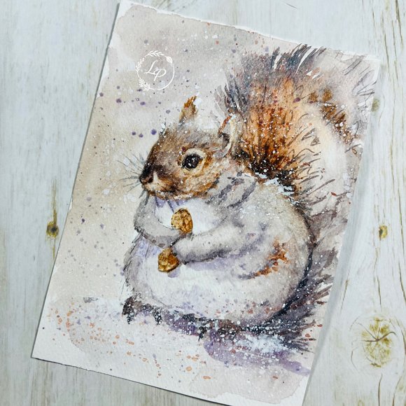 "Chubby Cheeks" Squirrel in Watercolor by Lauré Paillex 2023