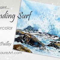 "Pounding Surf" in Watercolor