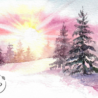 "Snowy Landscapes" in Watercolor