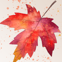 "Color-Filled Leaves" Basic Watercolor