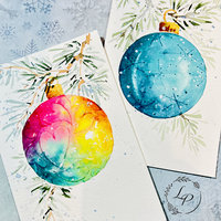 "Holiday Ornaments Greetings" in Watercolor