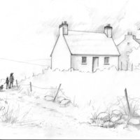 "Irish Spring" Cottage Landscape in Watercolor