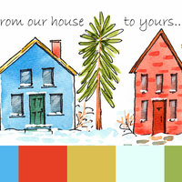 "Village Houses" in Watercolor & Pen