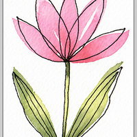 "Modern Line & Wash" in Pen & Watercolor
