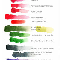watercolor palette for painting pink poinsettias