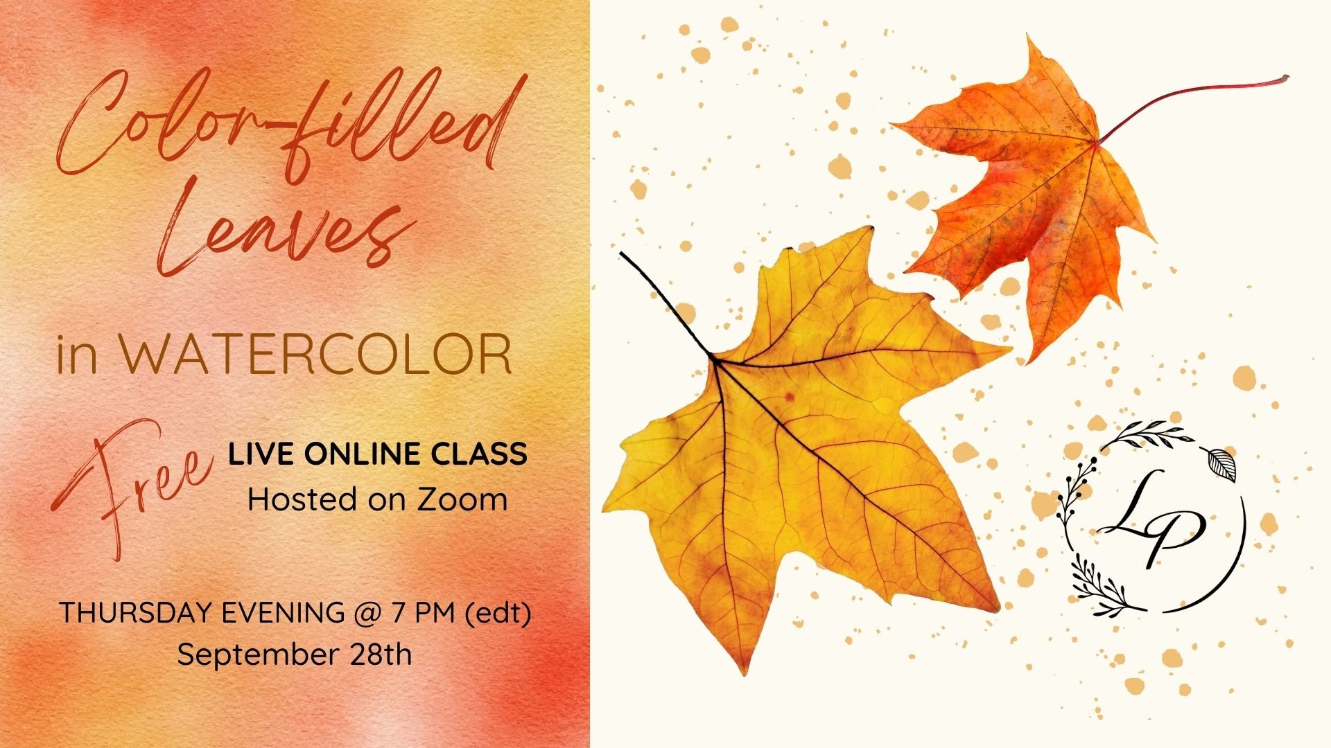 "Color-Filled Leaves" Basic Watercolor