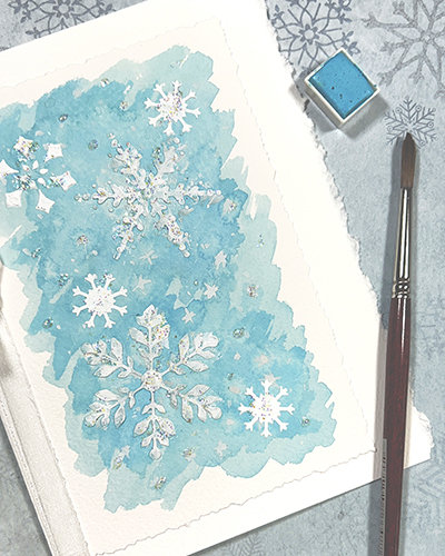 "Sparkling Snowflakes" Mixed Media Cards