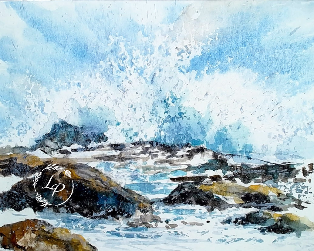 "Pounding Surf" in Watercolor