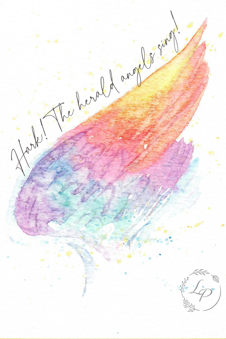 "Angel Wings" in Watercolor & Pen