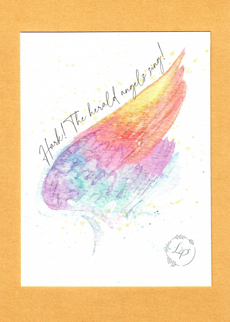 "Angel Wings" in Watercolor & Pen