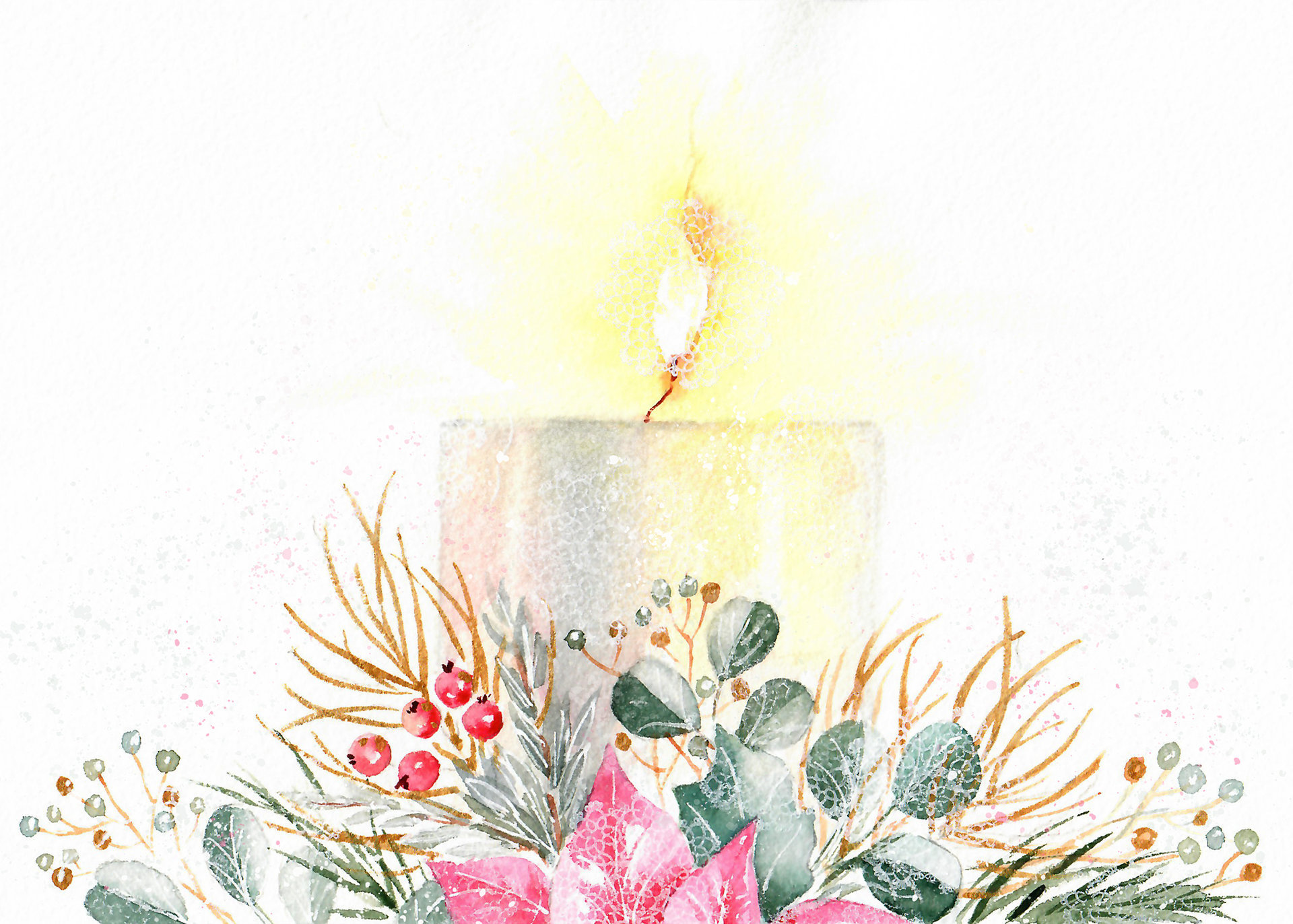 "Light a Candle"  A Holiday Still Life in Watercolor