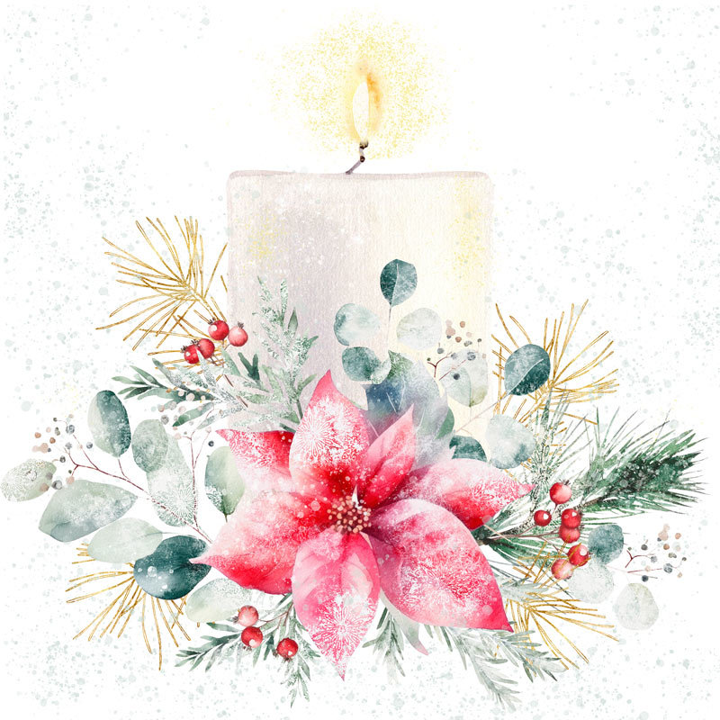 "Light a Candle"  A Holiday Still Life in Watercolor