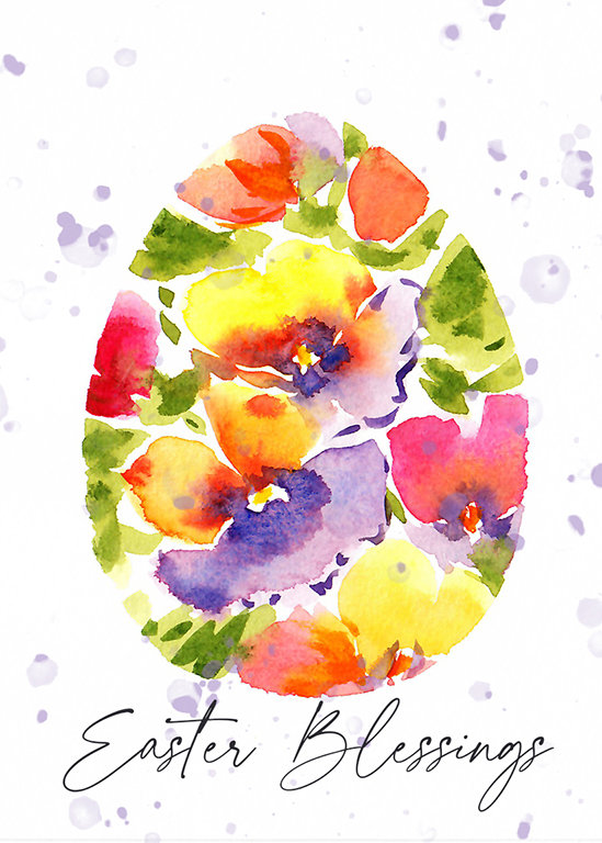 "Easter Pansies" in Watercolor