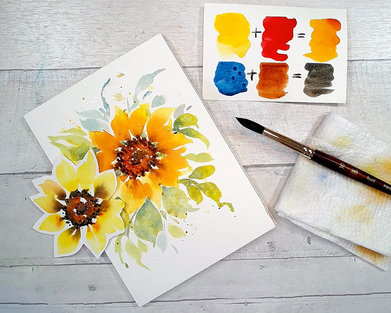 "A Splash of Sunshine" Sunflower in Watercolor