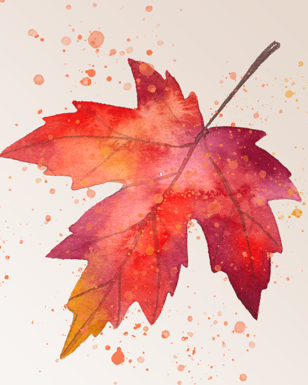 "Color-Filled Leaves" Basic Watercolor
