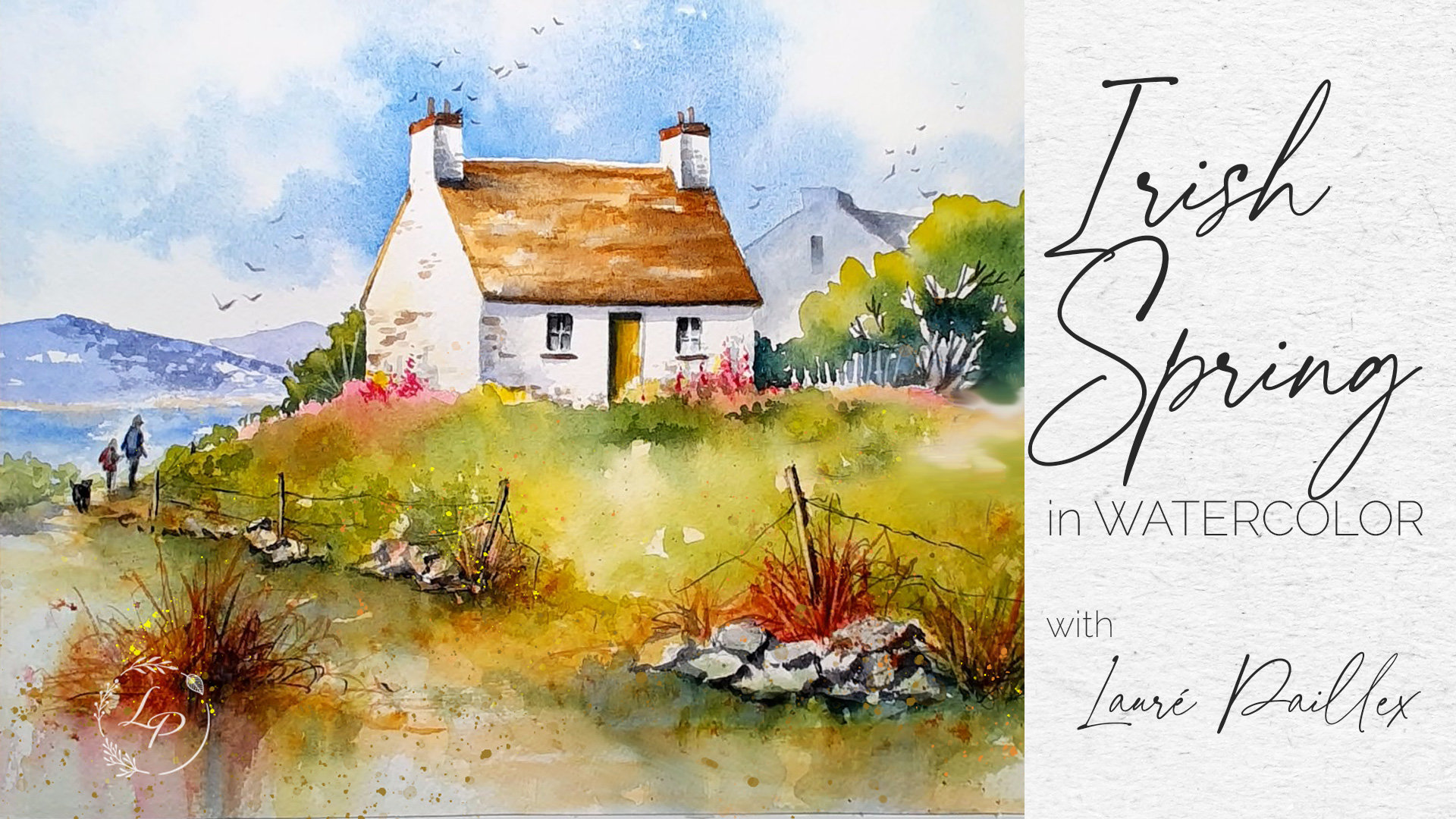 "Irish Spring" Cottage Landscape in Watercolor