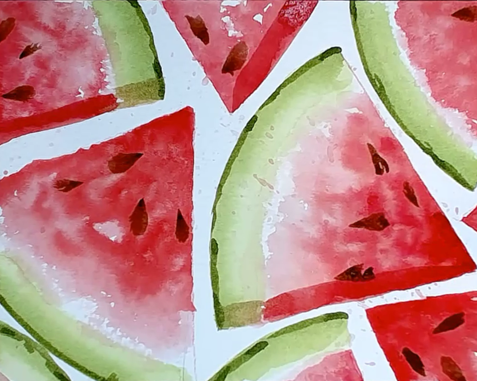 "Simply Sweet Watermelon" in Watercolor