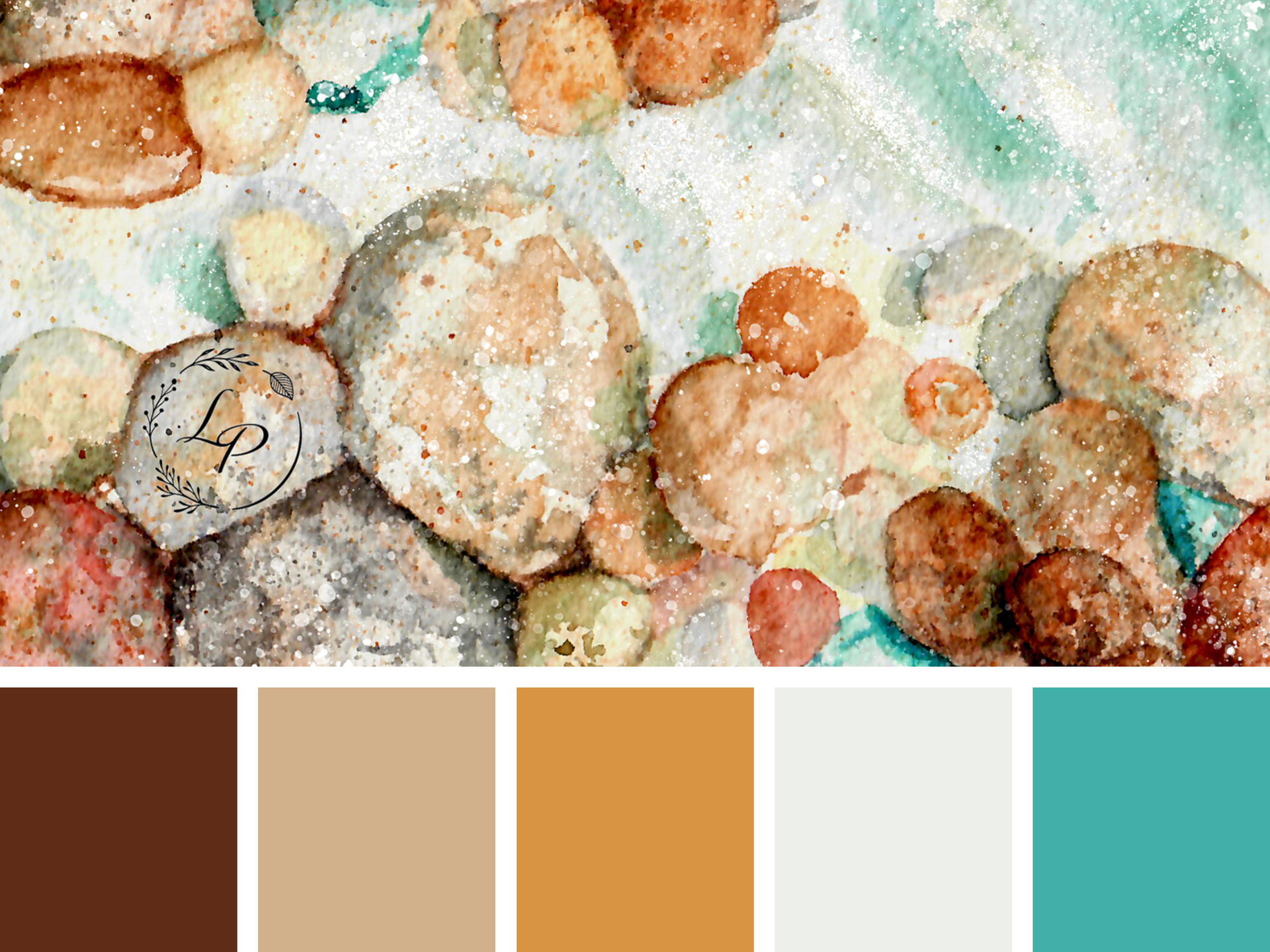 "Bubble Beachstones" in Watercolor