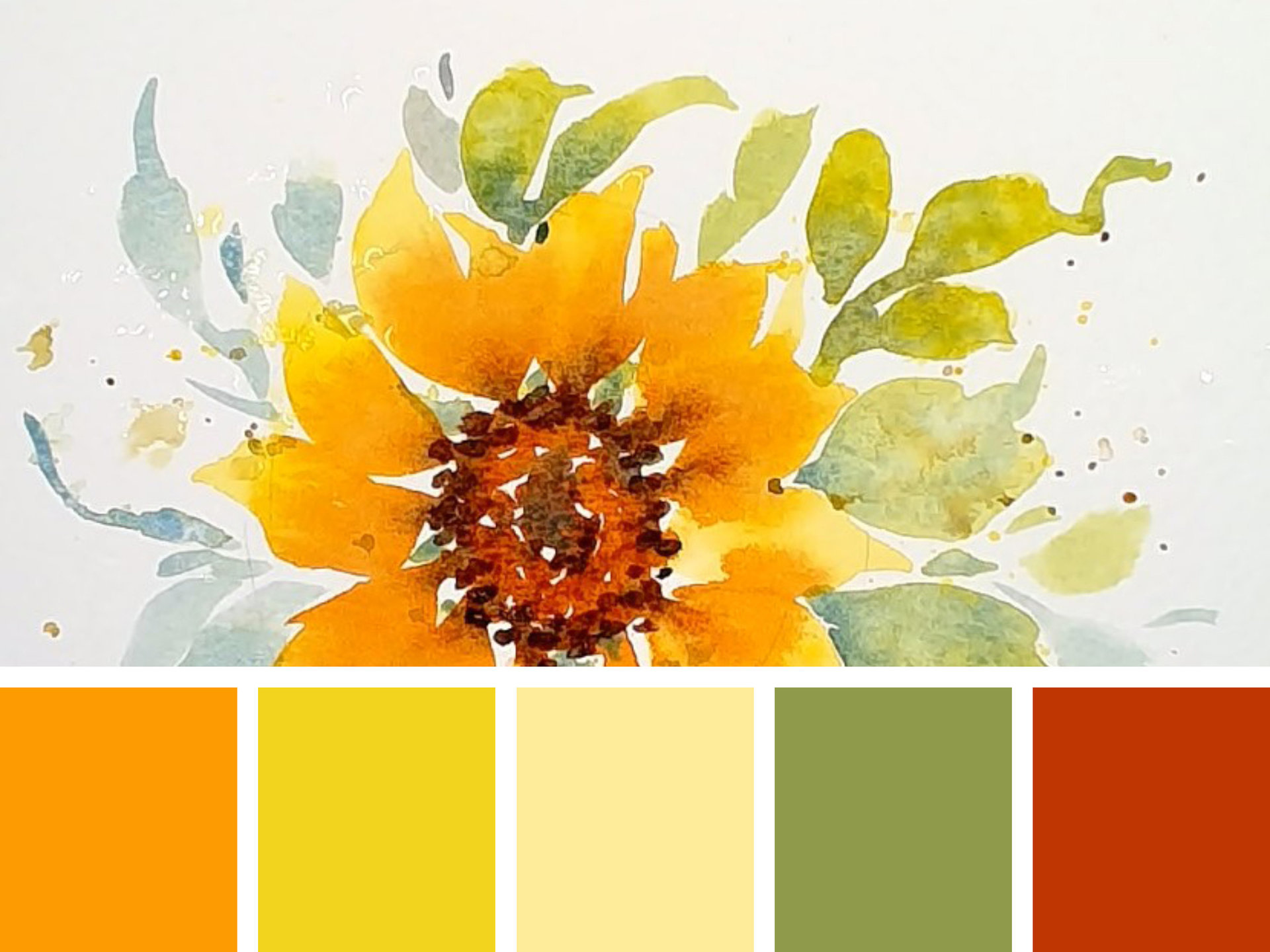 "A Splash of Sunshine" Sunflower in Watercolor