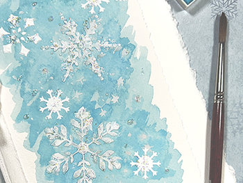 "Sparkling Snowflakes" Mixed Media Cards
