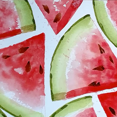 "Simply Sweet Watermelon" in Watercolor